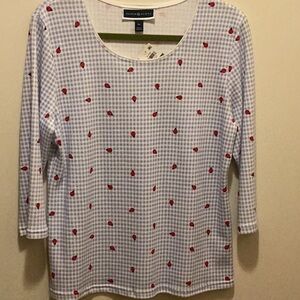 Karen Scott casual top.  Cotton/Polyester blend.  Size PL